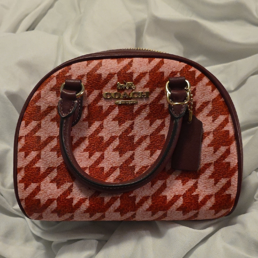 Coach Mini Bag with Houndstooth Pattern